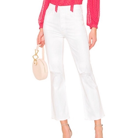 MOTHER Denim - Mother High Rise Ankle Tripper White Jeans